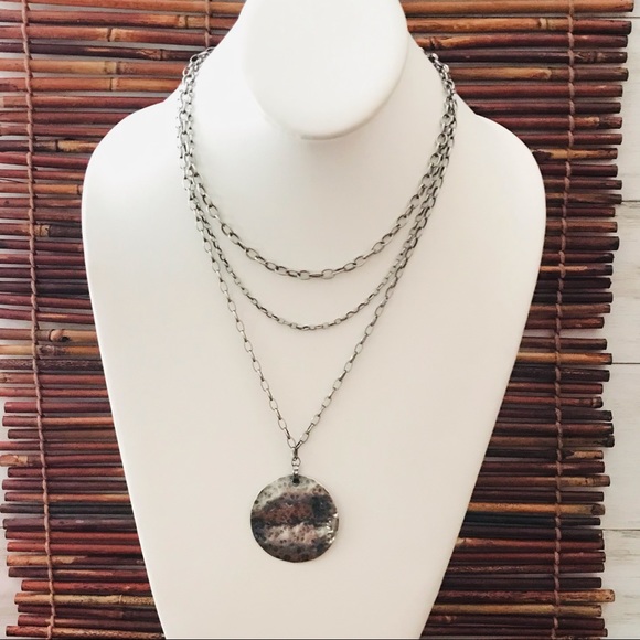 Silpada Sterling Silver Multi Chain Necklace Silver Pendant. 16” - Picture 2 of 7